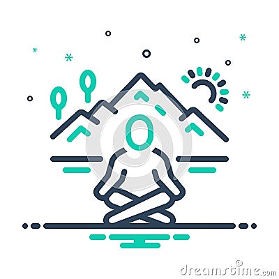 Mix icon for Calm, tranquil and sober Vector Illustration
