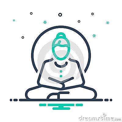 Mix icon for Calmness, peace and yoga Vector Illustration