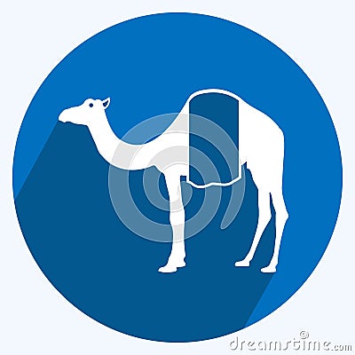 Icon Camel. suitable for animal symbol. long shadow style. simple design editable. design template vector. simple symbol Cartoon Illustration