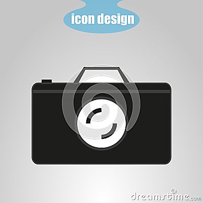 Icon of camera on a gray background. Vector illustration Vector Illustration