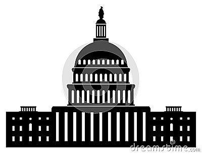 Icon of capitol building washington dc american congress, vector Vector Illustration