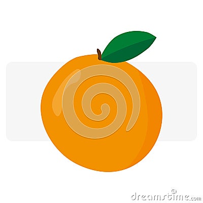 icon with cartoon orange. Organic food. Vector illustration. Vector Illustration