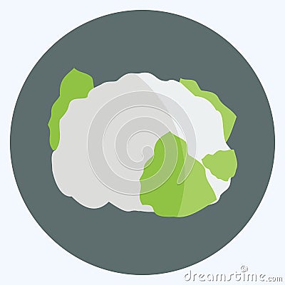 Icon Cauliflower. suitable for Fruits and Vegetables symbol. flat style. simple design editable. design template vector. simple Cartoon Illustration