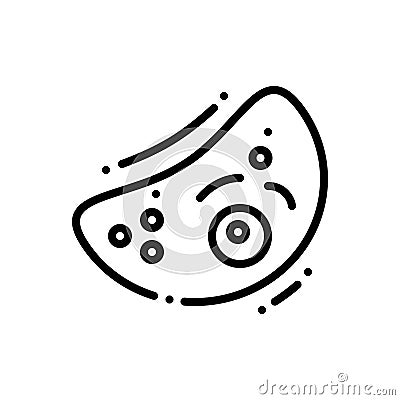 Black line icon for Cell, vesicle and unicellular Vector Illustration