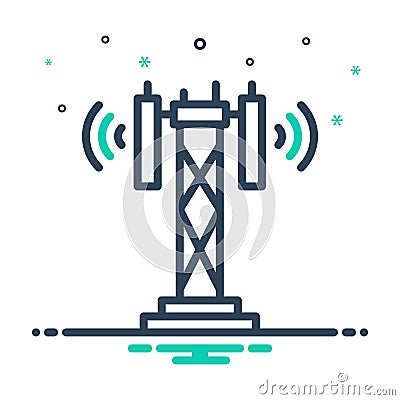 Mix icon for Cellular, antenna and broadcast Vector Illustration