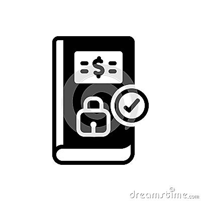 Black solid icon for Certain, security and book Vector Illustration