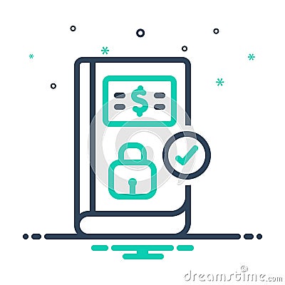 Mix icon for Certain, security and fixed Vector Illustration