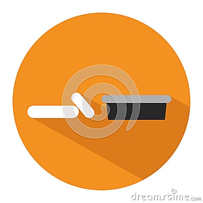 Icon of chalks and eraser or board rubber in flat style. Vector illustration Vector Illustration