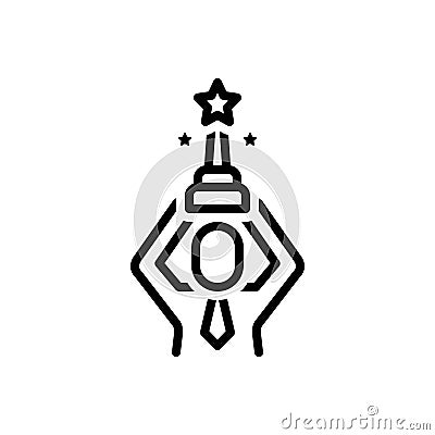 Black line icon for Champion, winner and conqueror Vector Illustration