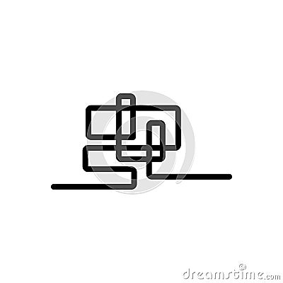 Black line icon for Chaos, mess and spiral Vector Illustration