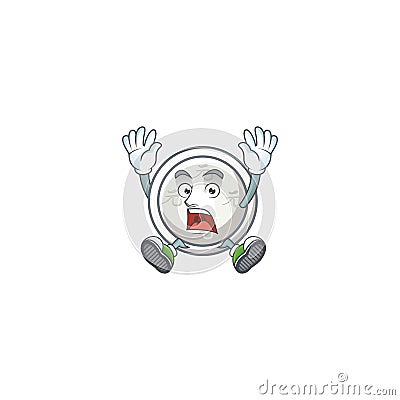 An icon character of chinese silver coin style with shocking gesture Vector Illustration