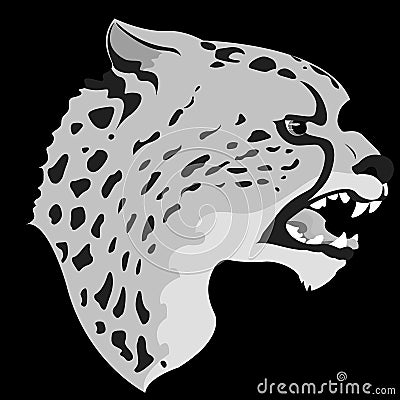 Icon of a cheetah that growls Vector Illustration