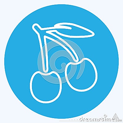 Icon Cherry - Blue Eyes Style Vector Illustration