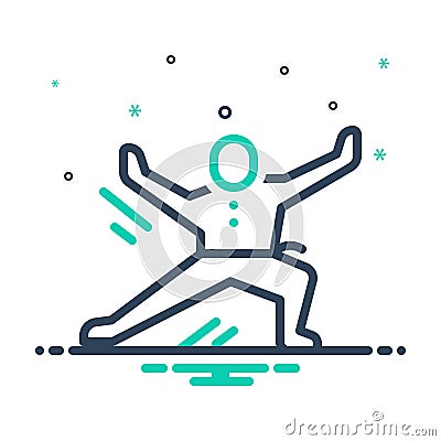 Mix icon for Chi, tai chi and kungfu Stock Photo