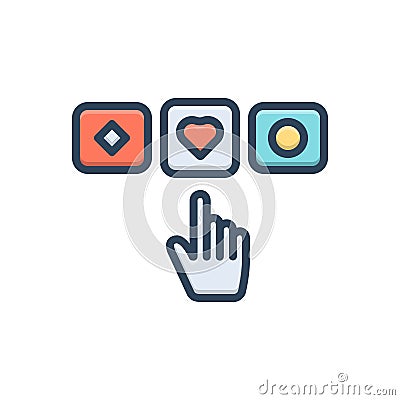 Color illustration icon for Choices, option and preference Vector Illustration