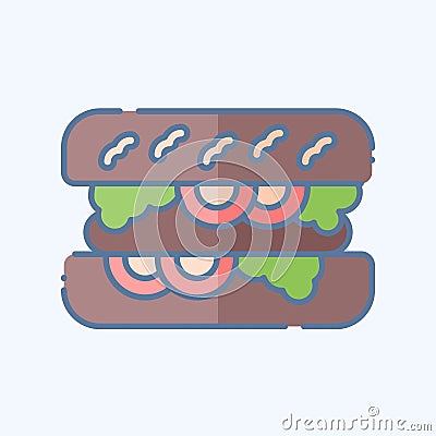 Icon Choripan. related to Argentina symbol. doodle style. simple design editable. simple illustration Cartoon Illustration