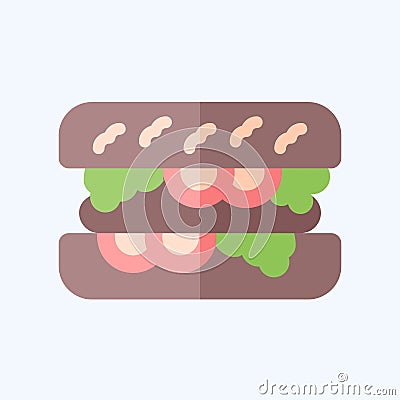 Icon Choripan. related to Argentina symbol. flat style. simple design editable. simple illustration Cartoon Illustration