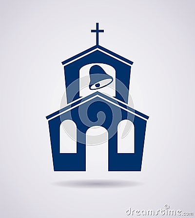 vector icon of church building Vector Illustration