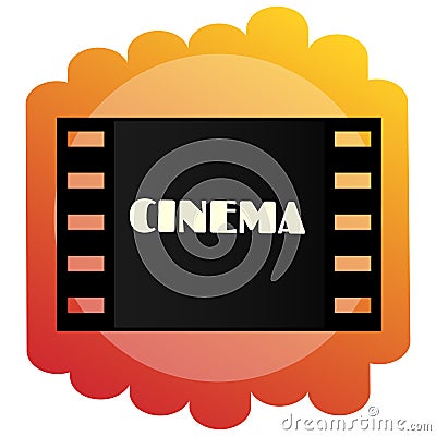 Icon of the cinema. Cinematography and films. Stock Photo