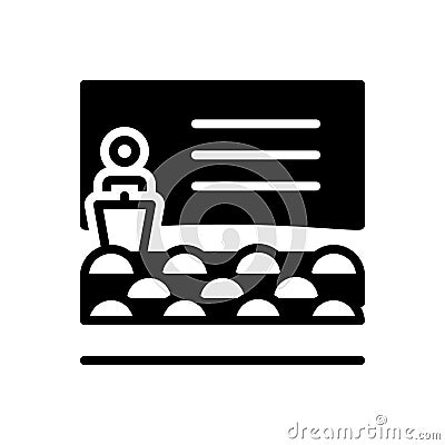 Black solid icon for Class, student and teacher Vector Illustration