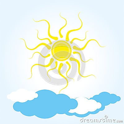 Icon clear weather. summer heat, clouds, warm weather Vector Illustration