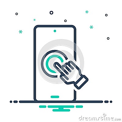 Mix icon for Click, app and application Vector Illustration