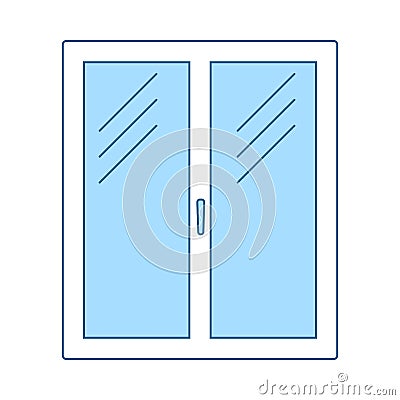 Icon Of Closed Window Frame Vector Illustration