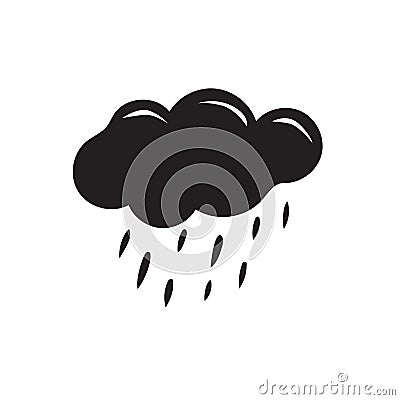 Cloud and rain silhouette Vector Illustration