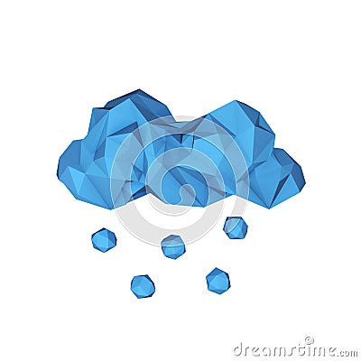 Icon clouds and hail on a white background, cloudy weather, 3d illustration Stock Photo