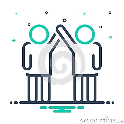 Mix icon for Coalition, union and alliance Stock Photo