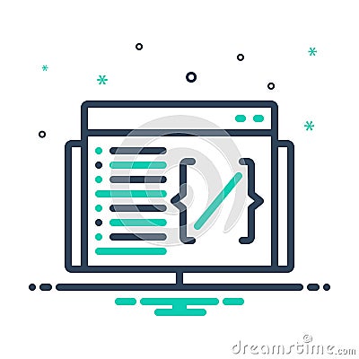 Mix icon for Coding, script and application Vector Illustration