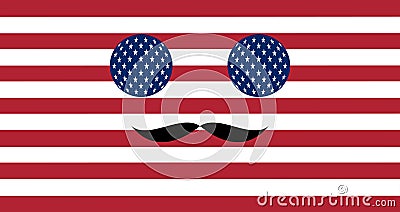 Icon in colors of the American flag Vector Illustration