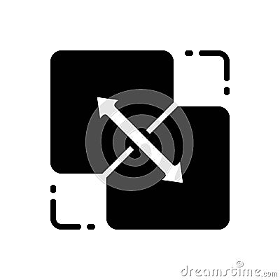 Black solid icon for Combine, integrate and interlocking Vector Illustration
