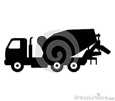 Icon concrete mixer truck Stock Photo