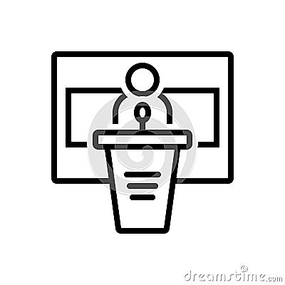 Black line icon for Conference, seminar and convention Vector Illustration