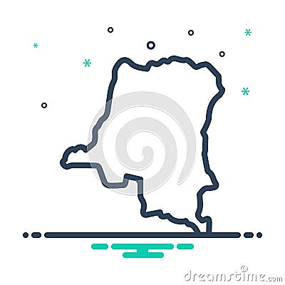 Mix icon for Congo, democratic republic of congo and region Vector Illustration