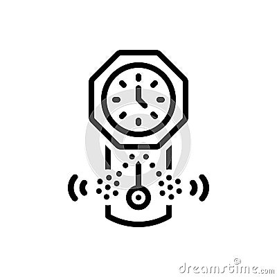 Black line icon for Consecutive, continuously and clock Vector Illustration