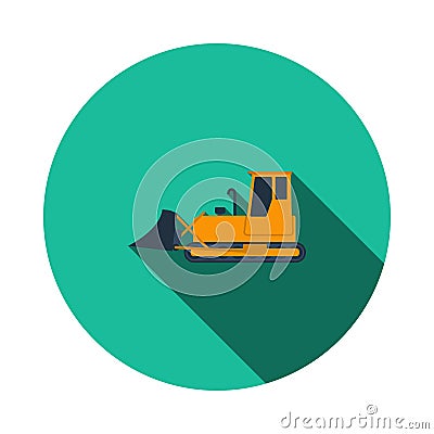 Icon Of Construction Bulldozer Vector Illustration