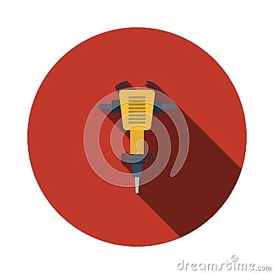 Icon Of Construction Jackhammer Vector Illustration