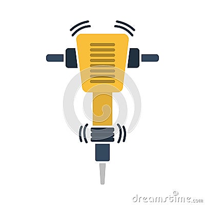 Icon Of Construction Jackhammer Vector Illustration