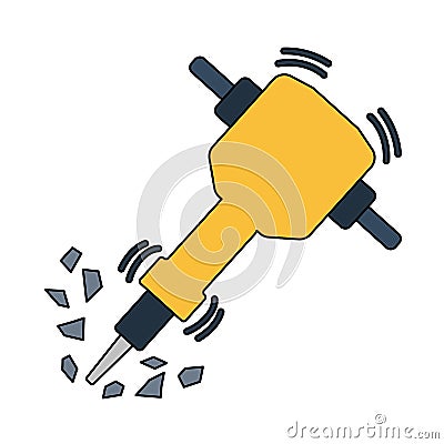 Icon Of Construction Jackhammer Vector Illustration