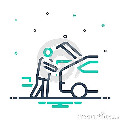 Mix icon for Consumers, put in car and carry Vector Illustration