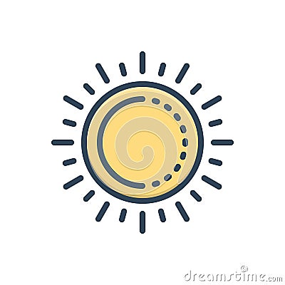 Color illustration icon for Contrast, brightness and camera Cartoon Illustration