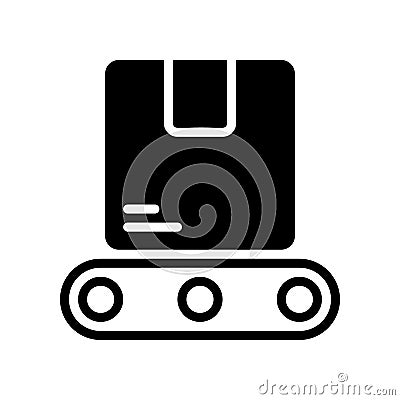 Icon conveyor, to make it easier for humans to organize and sort goods. Vector Illustration