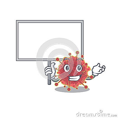 An icon of coronaviridae mascot design style bring a board Vector Illustration