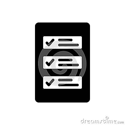 Black solid icon for Correctly, accurately and right Vector Illustration