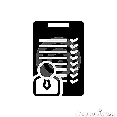 Black solid icon for Criteria, product and selection Vector Illustration