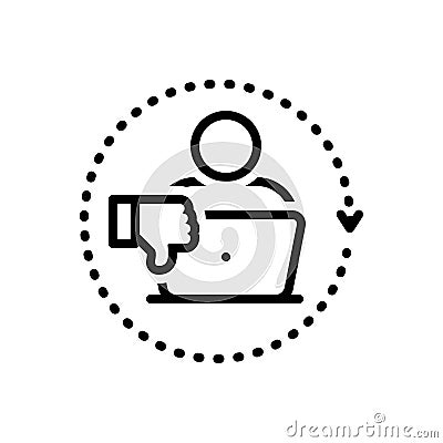 Black line icon for Criticism, concept and work Vector Illustration