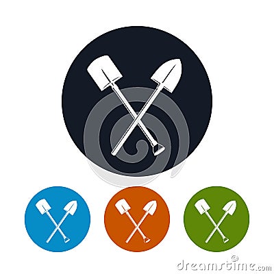 Icon of a Crossed Shovels Vector Illustration