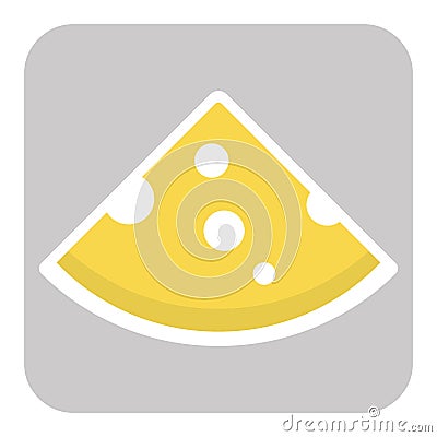 Icon of cut cheese piece Vector Illustration